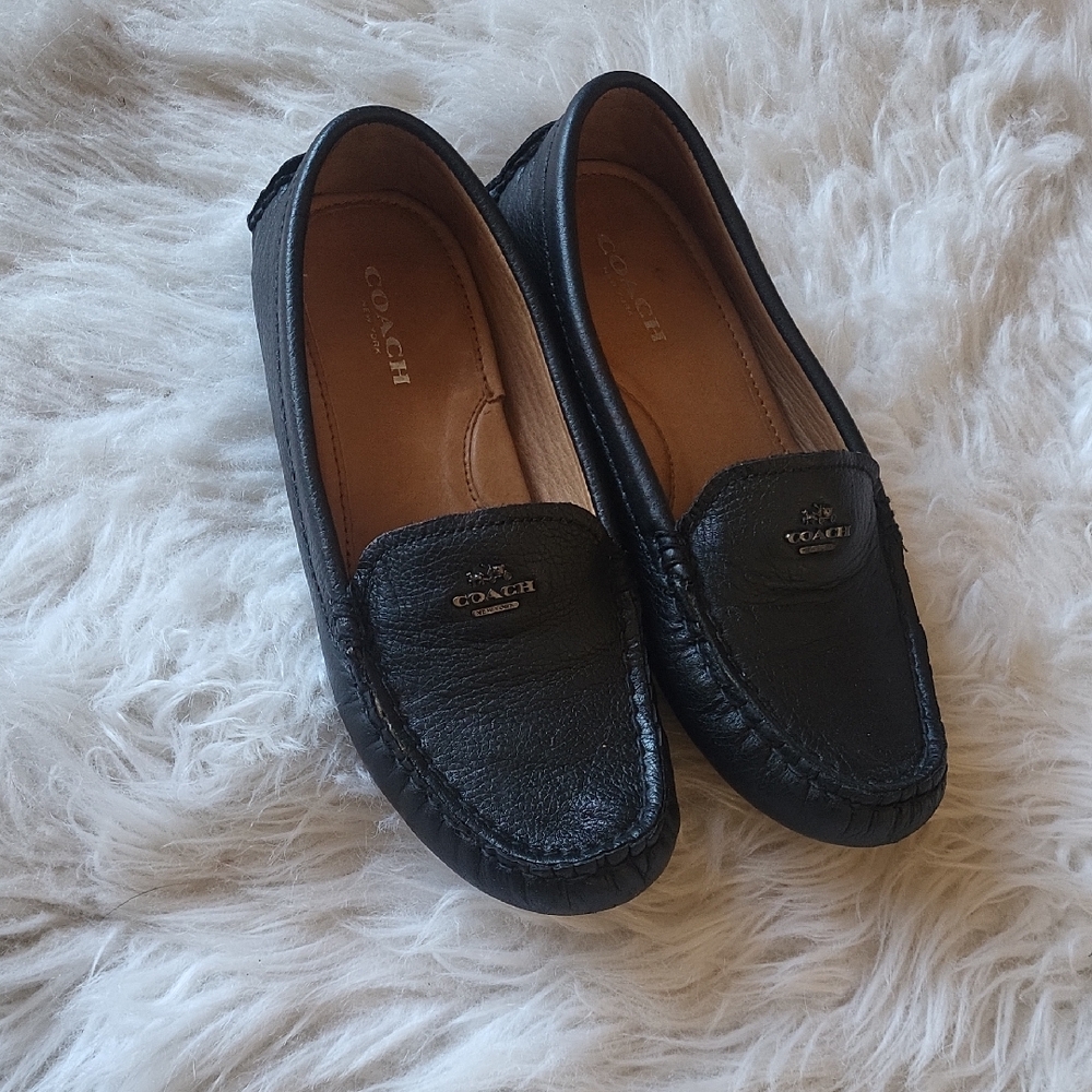 Coach Black Leather Women's Loafers